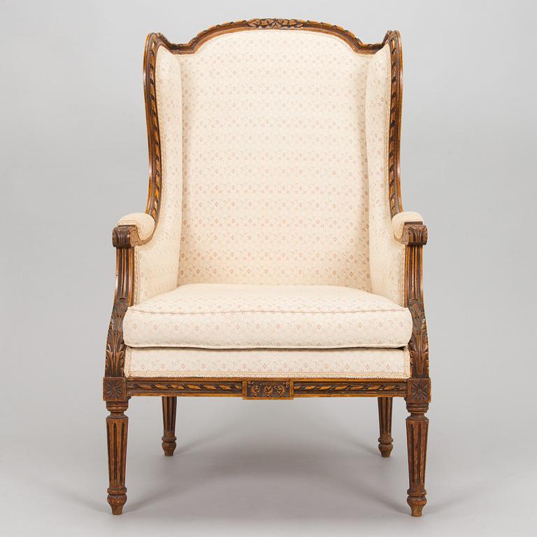 Nojatuoli, Bergère, Louis XVI -tyyli, 1900-luvun alkupuoli.