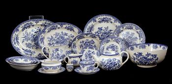 MATSERVIS, 52 delar, flintgods, "Fasan", Old Gustavsberg. 1900-talets mitt.