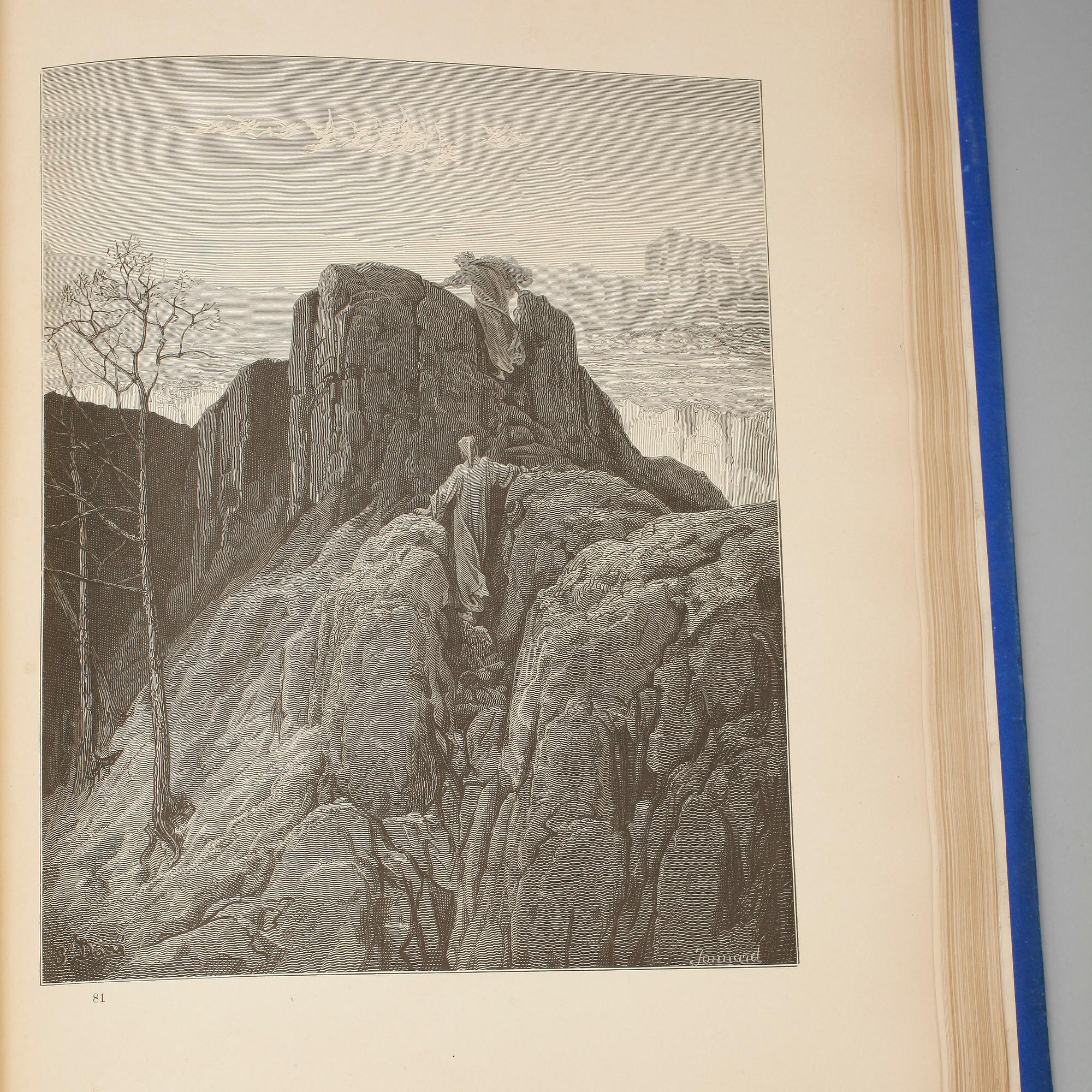 BOK, "Divina Commedia" av Dante Alighieris, framställd i teckningar af Gustave Doré, Stockholm, 1876.