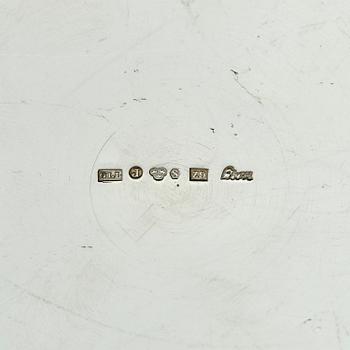 Lennart Larsson Guld AB, a Swedish silver butter box with lid and tray, Jönköping 1974.