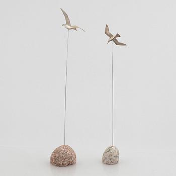 Rey Urban, two sterling silver birds, Stockholm 1995-2007.