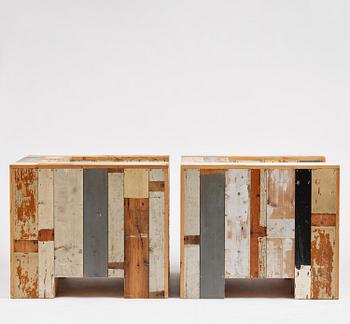 Piet Hein Eek, Armchairs, a pair, “Large Scrapwood Chair”, the Netherlands, after 2008.