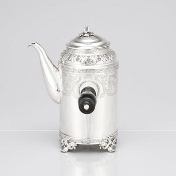 Peter Pihl, kaffekanna, silver, Västervik 1798. Sengustaviansk.