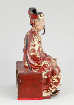 SKULPTUR, trä, Kina, 1900-tal.