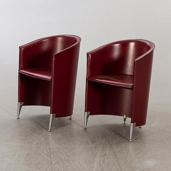 A pair of late 20th century armchairs.