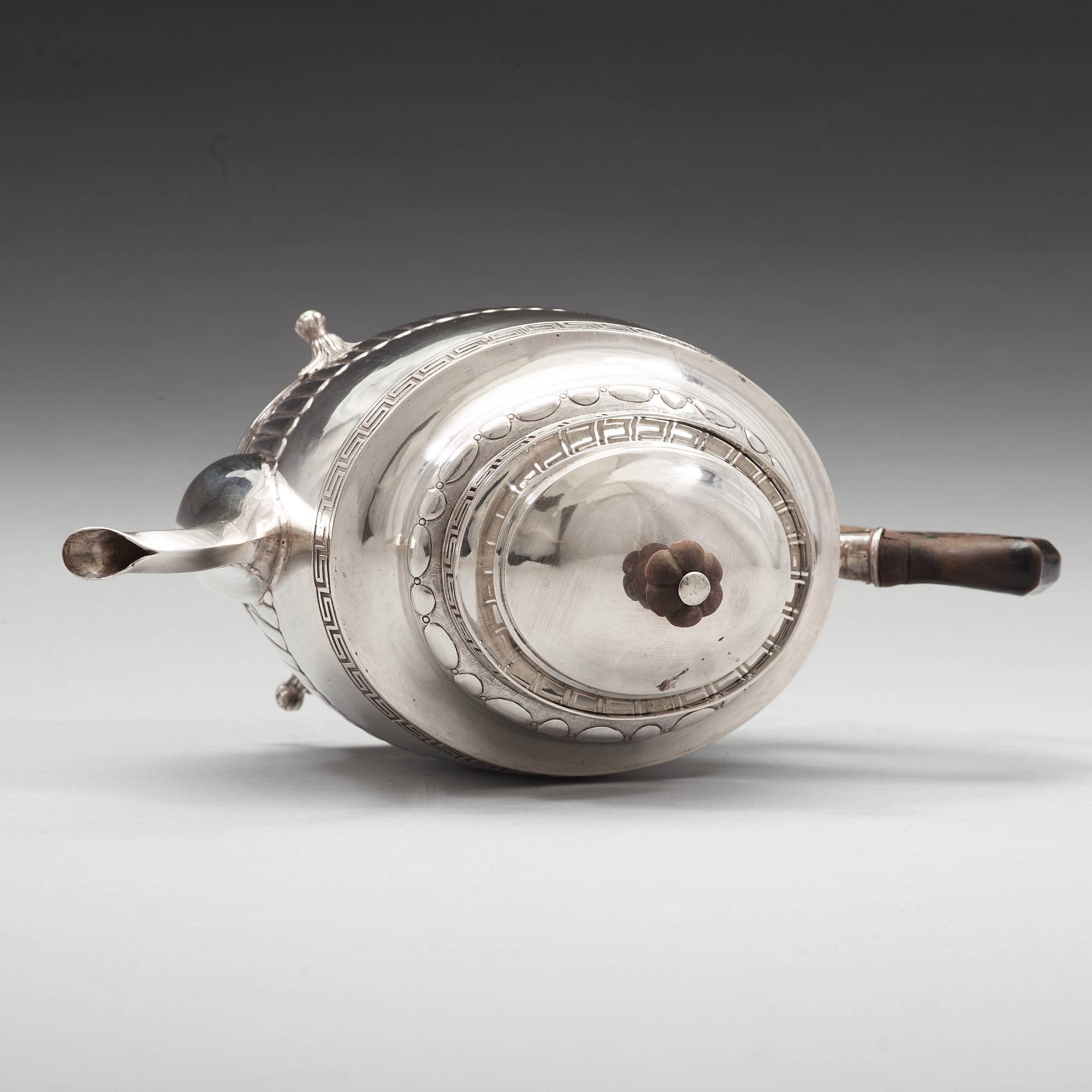 A Swedish 19th century silver tea-pot, mark of Bengt Tellander, Jönköping 1823.