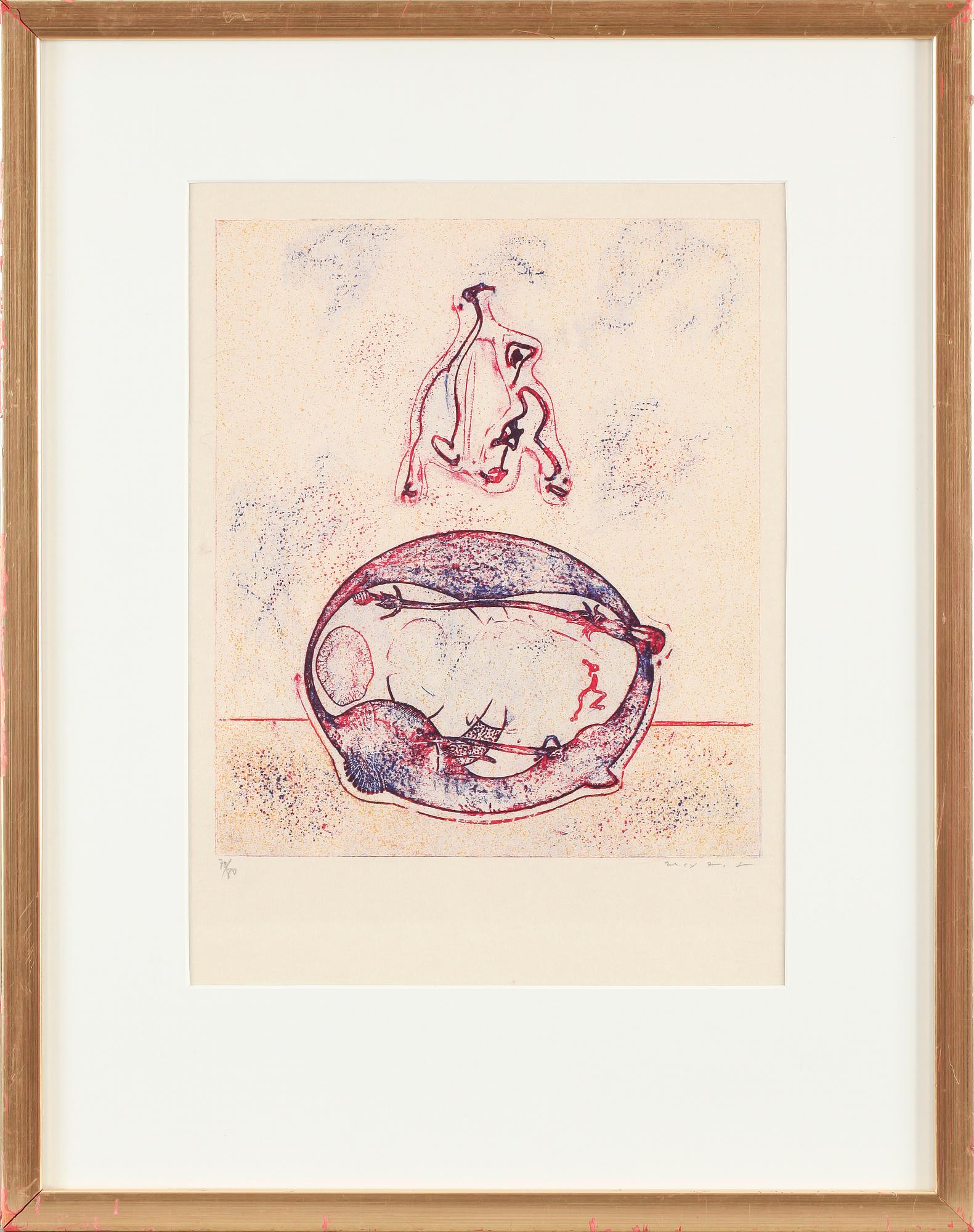 MAX ERNST, litografi, sign o numr 70/80.