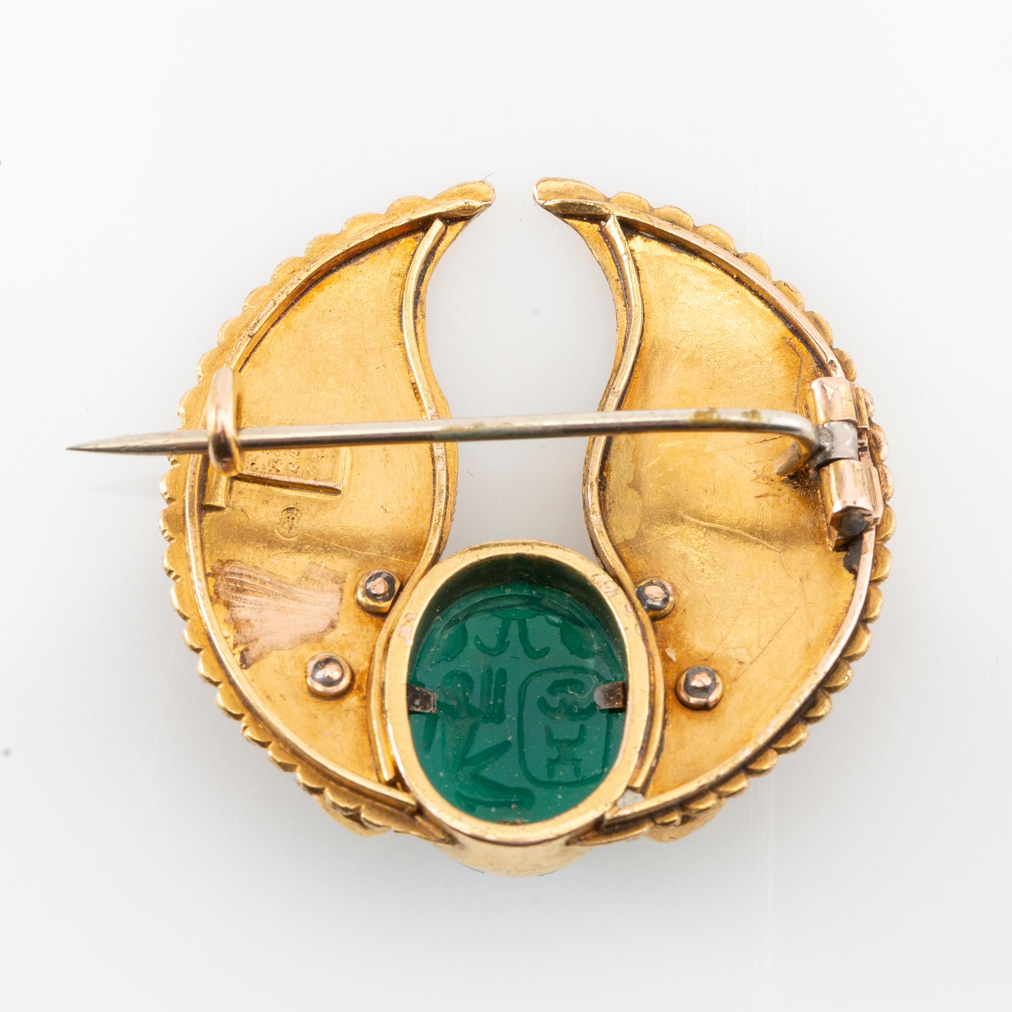 Carl Bacher, Brooch 14K gold, Vienna Austria circa 1880.