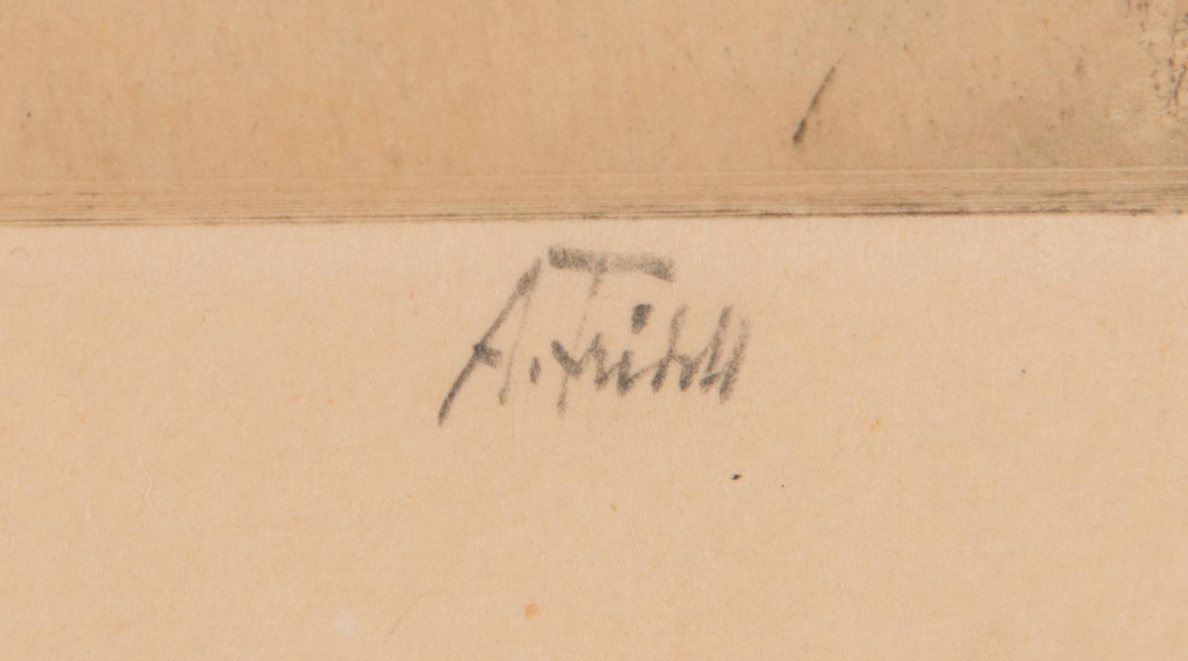 Axel Fridell, dry point, signed.