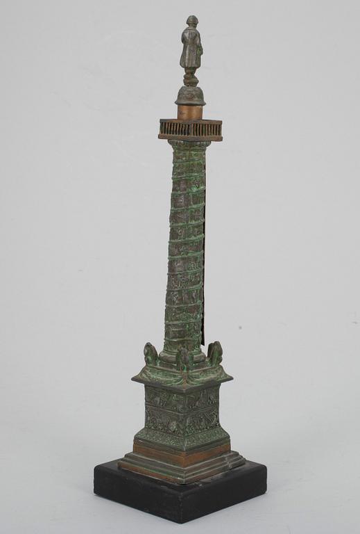 TERMOMETER / SOUVENIR, patinerad brons, Paris Frankrike 1800-tal.