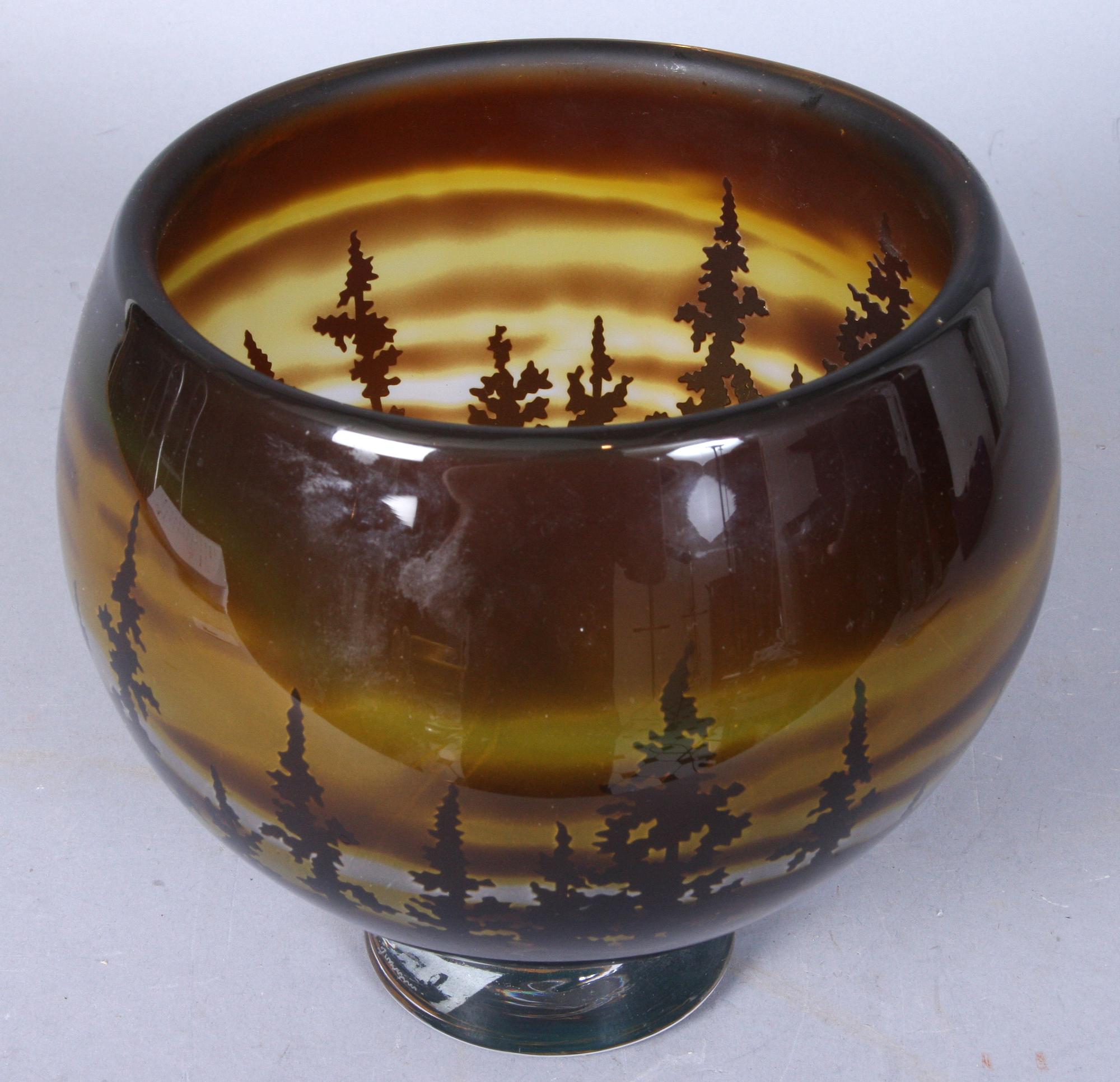 SKÅL, glas, Jette Jörgensen, Sjöhyttan, sign o dat "-91".