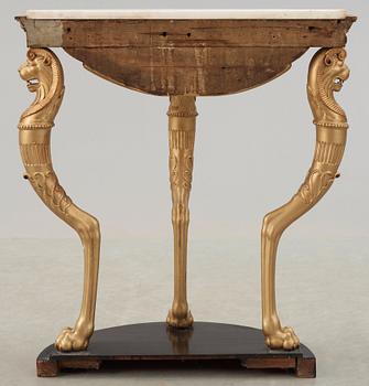 A late Gustavian early 19th century console table.