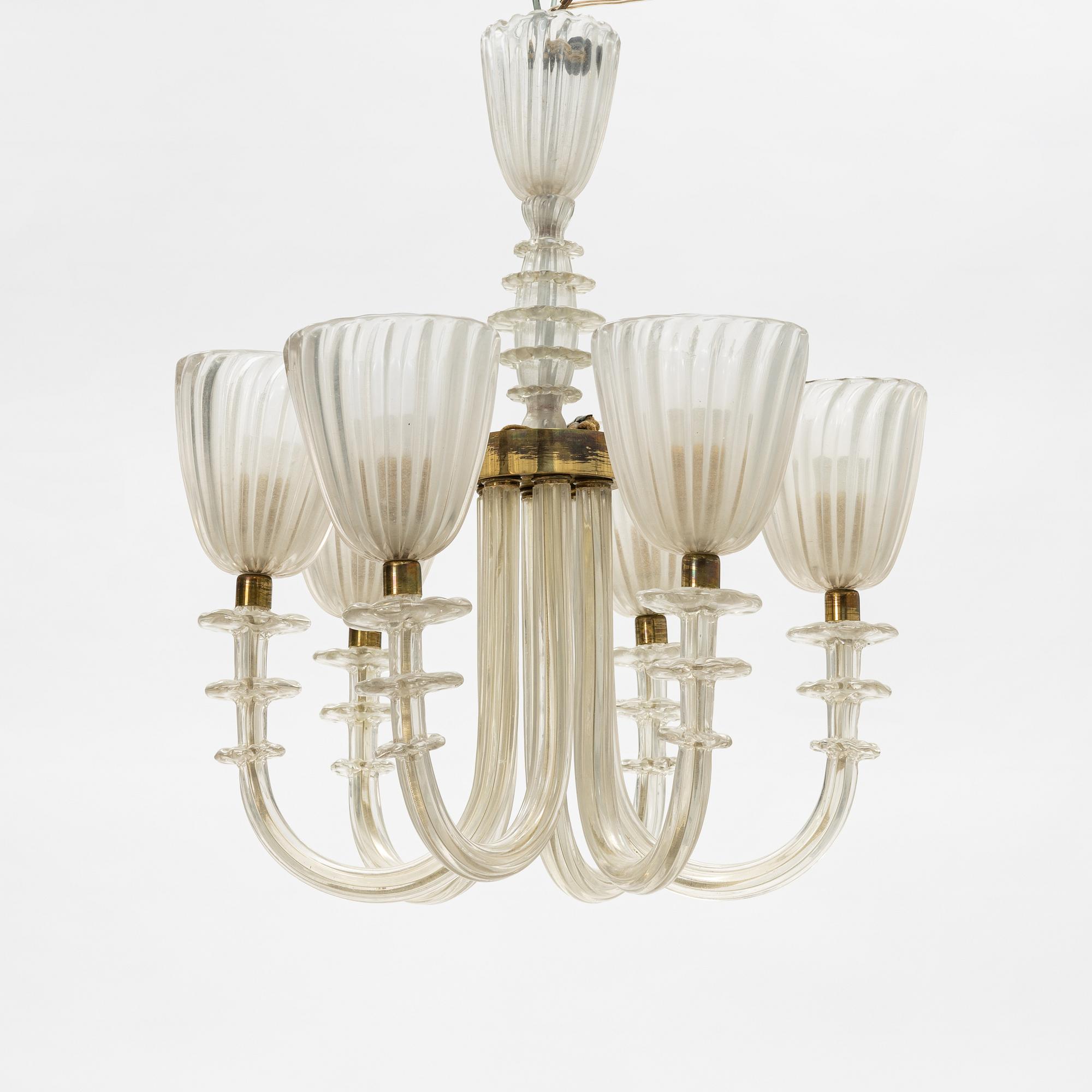 A venetian style glass ceiling lamp, 20th century.