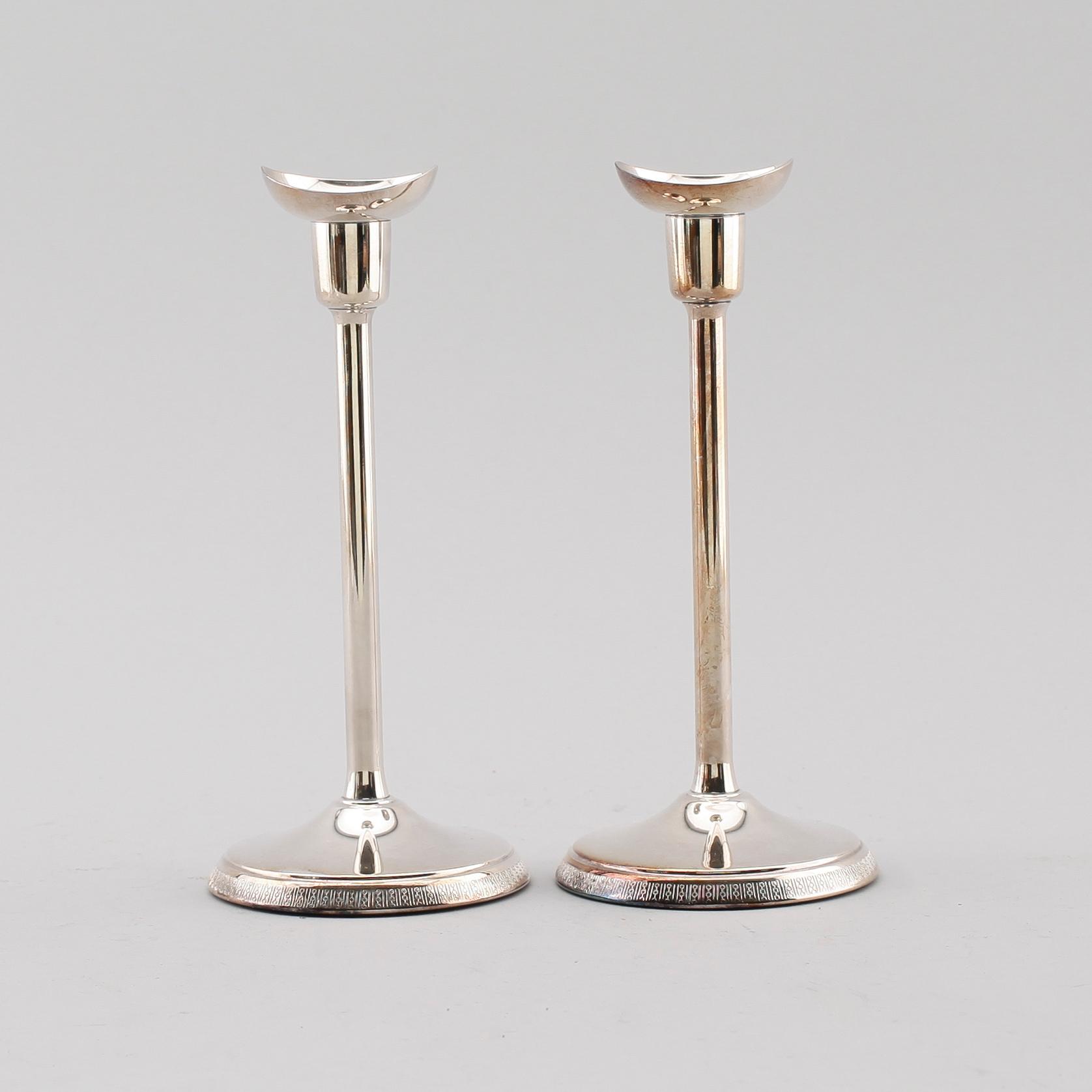 LJUSSTAKAR, 1 par, silver, Ainar Axelsson, GAB, 1971.