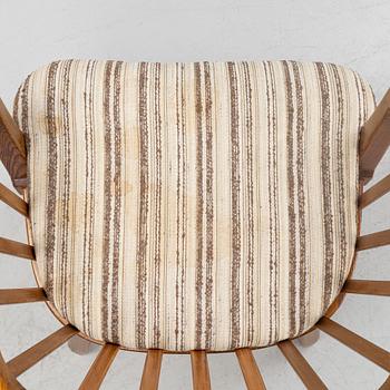 A pair of 'Hytte' pinewood armchairs, Nordiska Kompaniet, Sweden, 1940's.