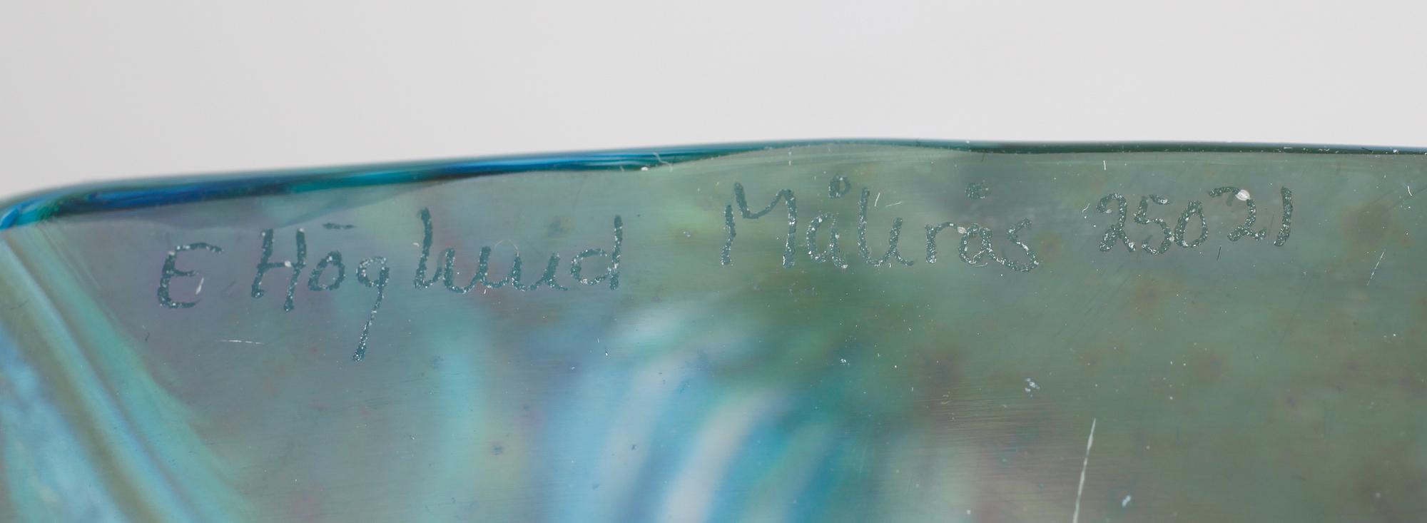 SKULPTUR, glas, Erika Höglund, Målerås, signerad.
