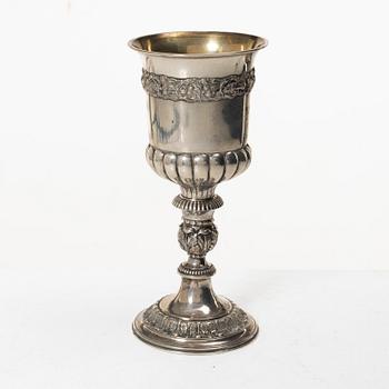 Cup and pipe, silver, one with mark of Claes Christian Carlén, Borås 1854.