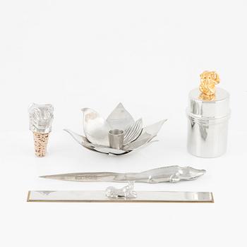 Five pewter objects, Firma Svenskt Tenn, Stockholm, 1984-93.