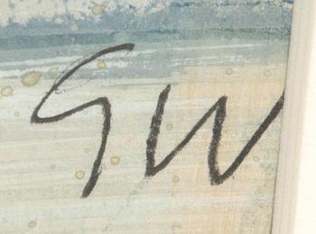 Gösta Werner, mixed media monogram signed.