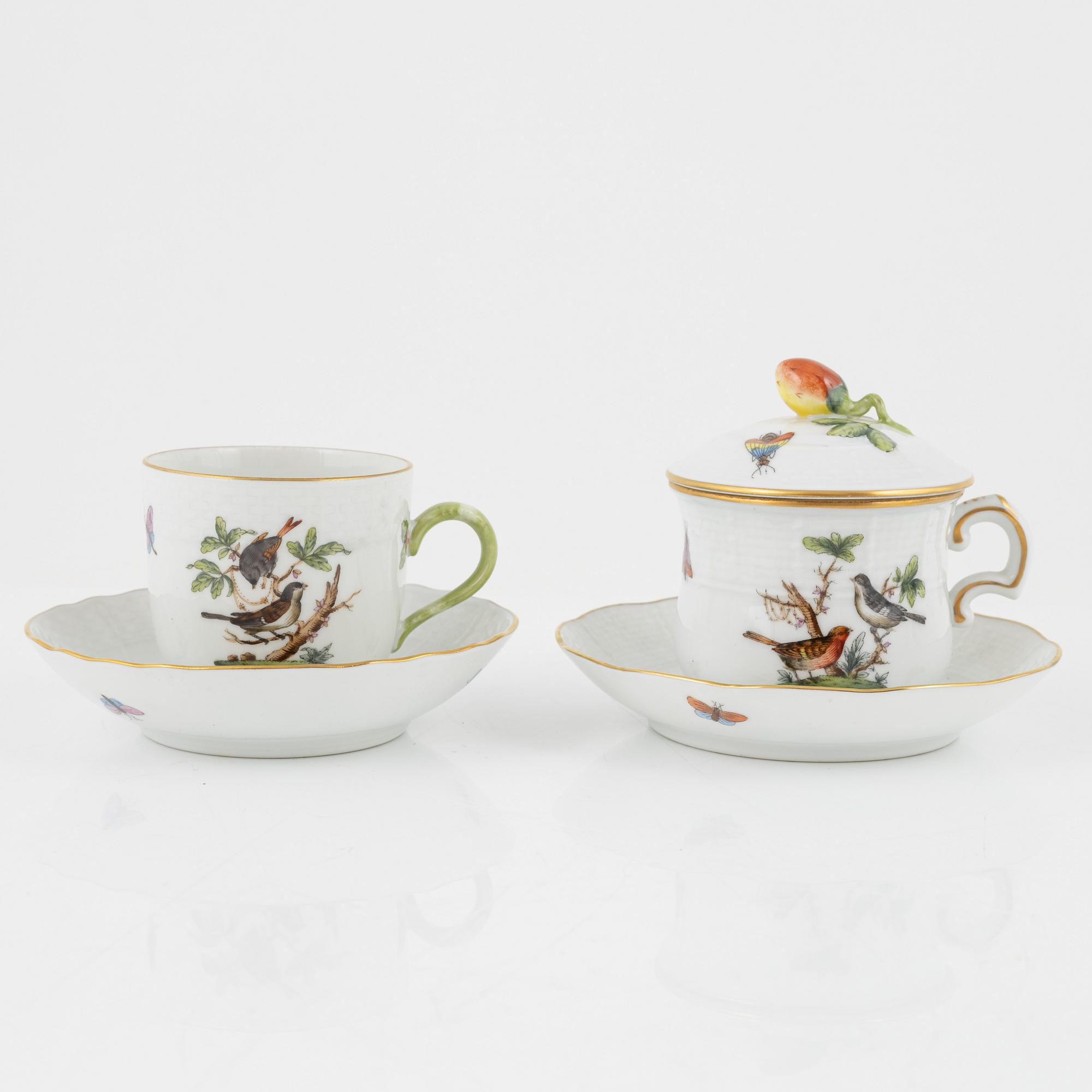 Servis, 24 delar, porslin, "Rothschild Birds", Herend.