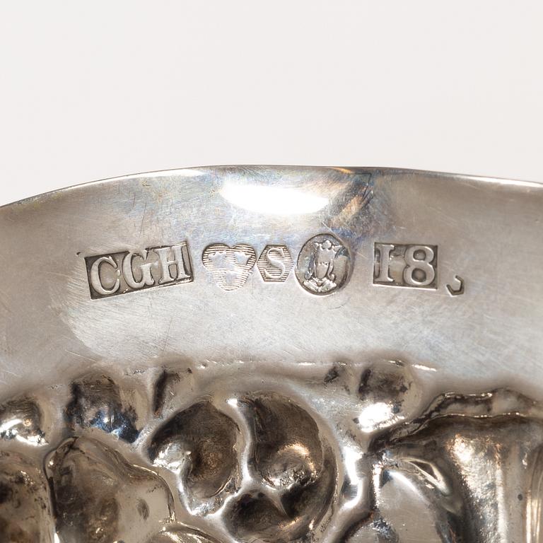 C.G. Hallberg, presentation dishes, 3 pcs, silver, Stockholm 1932-1935.