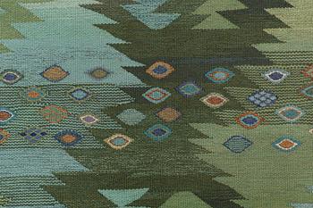 Barbro Nilsson, a 'Tånga blå',  tapestry weave carpet, c. 345 x 277 cm, signed AB MMF BN.