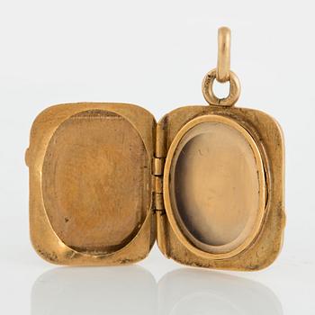 MEDALJONG, 18K guld och lapis lazuli.