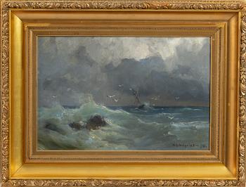 Herman Lindqvist, "Skeppsbrott vid skånska kusten".