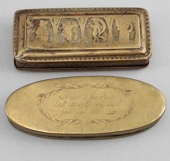 DOSOR, 2 st, mässing, 1700/1800-tal.