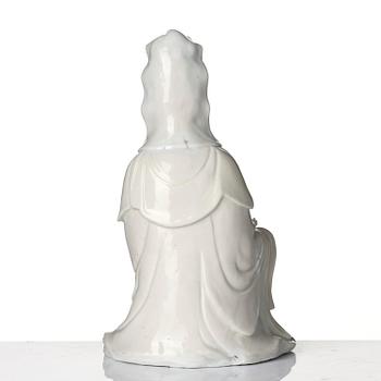 A blanc de chine figure of Guanyin, Qing dynasty, 18th century.