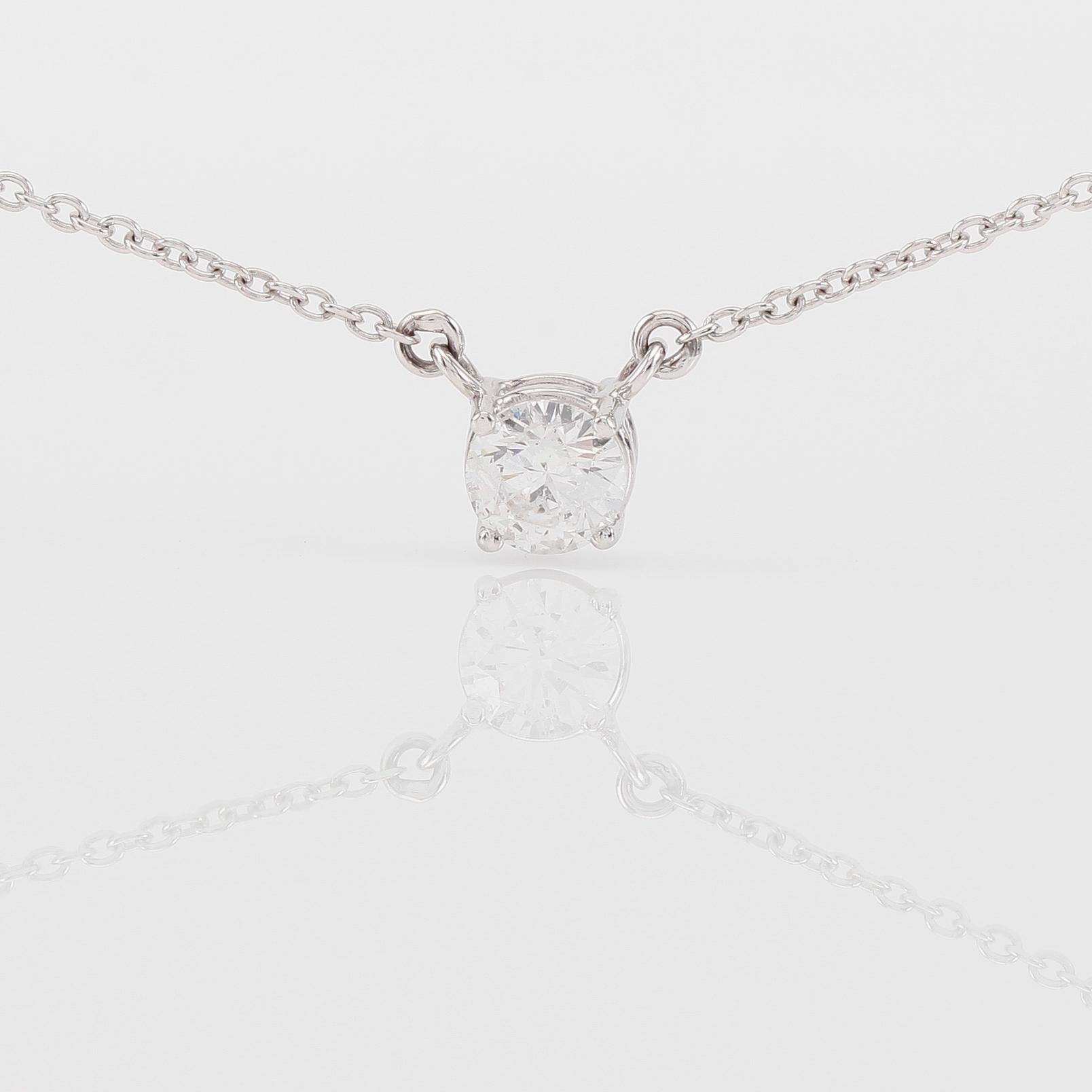 COLLIER, 18K vitguld och diamant ca 0.83 ct.