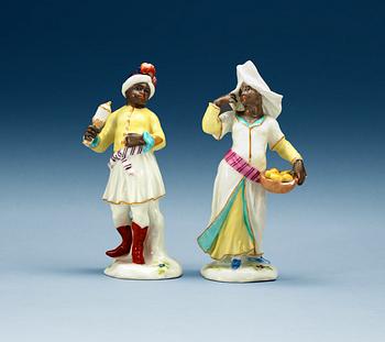 A set of two Frankenthal figurines, 18th Century.