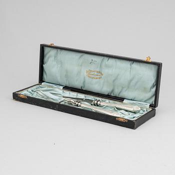 A set of Swedish Art Nouveau carving cutlery, mark of  B Erlandson, Kristianstad 1912.