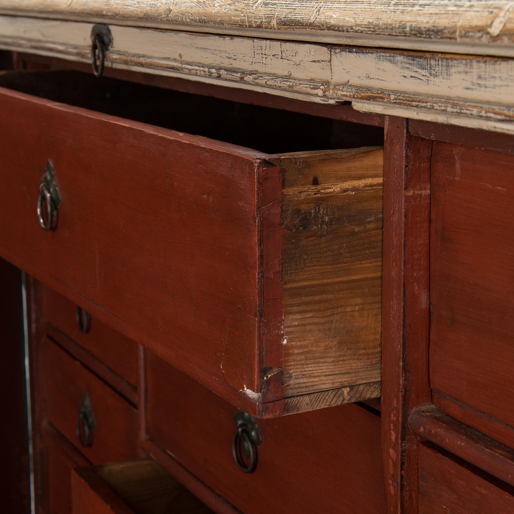A painted pine sideboard from the 19th century.