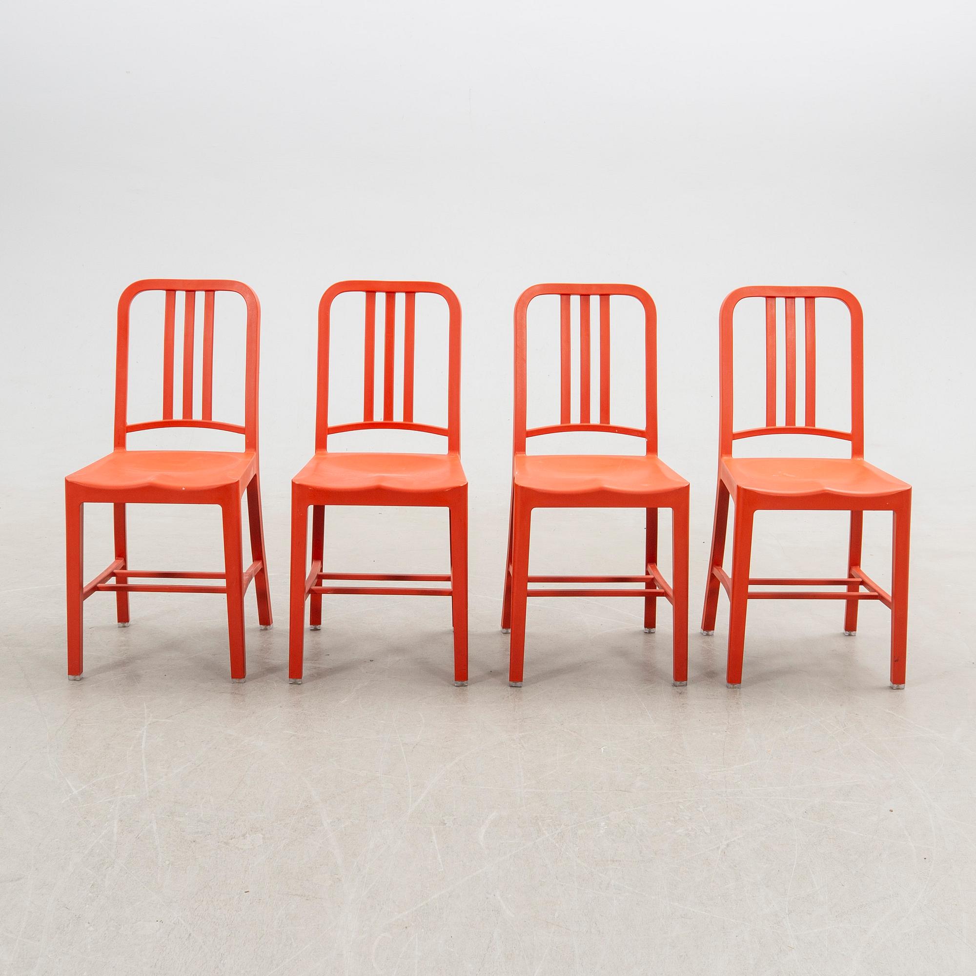 Stolar, 7 st, "111 Navy Chair", Emeco & Coca-Cola. USA 2000-tal.