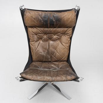 Sigurd Ressel, fåtöljer, ett par, "Falcon chair", Vatne Möbler, Norge, 1970-tal.