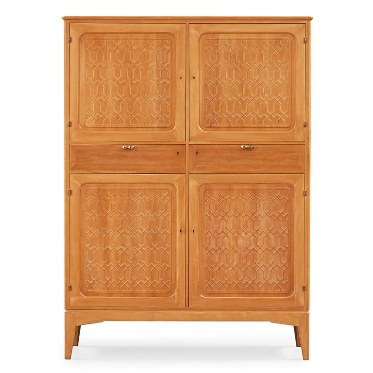 Carl-Axel Acking, A Carl-Axel Acking pear wood Swedish Modern cabinet, executed by carpentry Jörgen Andersson, Djursholm Stockholm 1943.