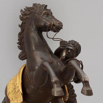 A 19th century table sculpture, "Chevaux de Marly".