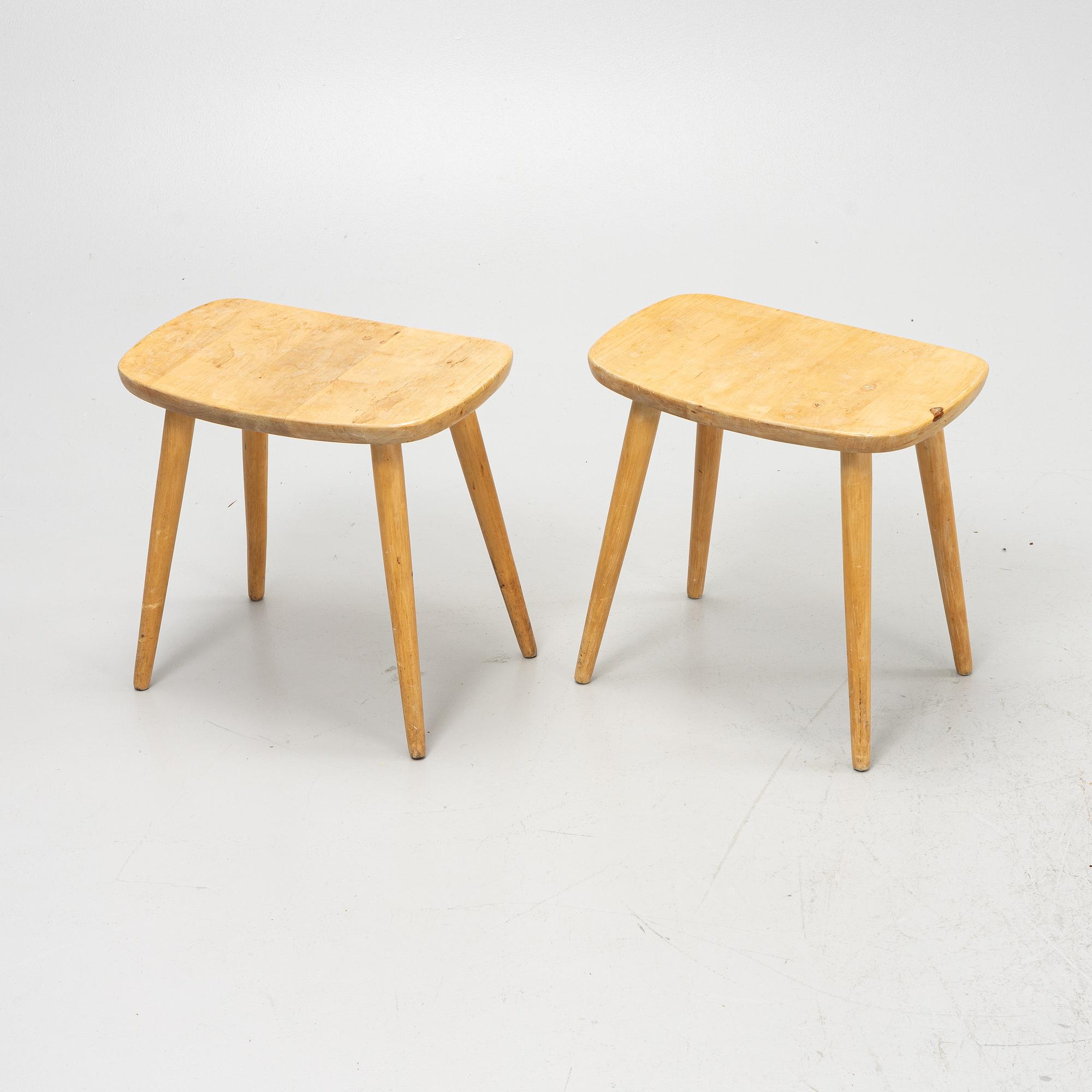 Yngve Ekström, a pair of 'Palle' stools, second half of the 20th Century.