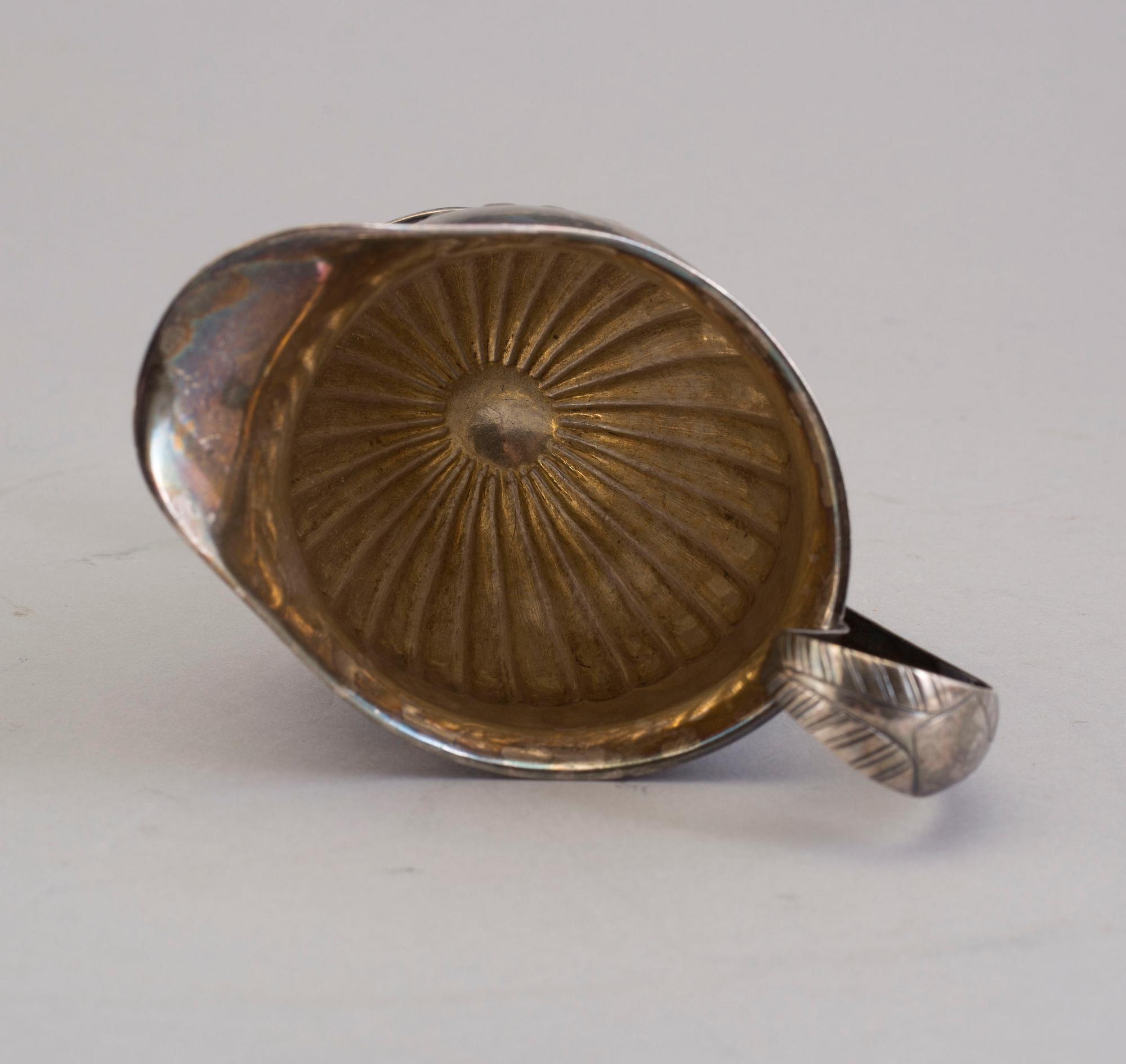 A SILVER CREAMER BY MICHAEL OLOF BARKMAN, VARBERG 1841.