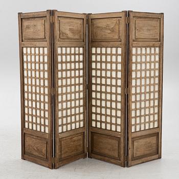 A four leaf folding screen, China, circa 1900.