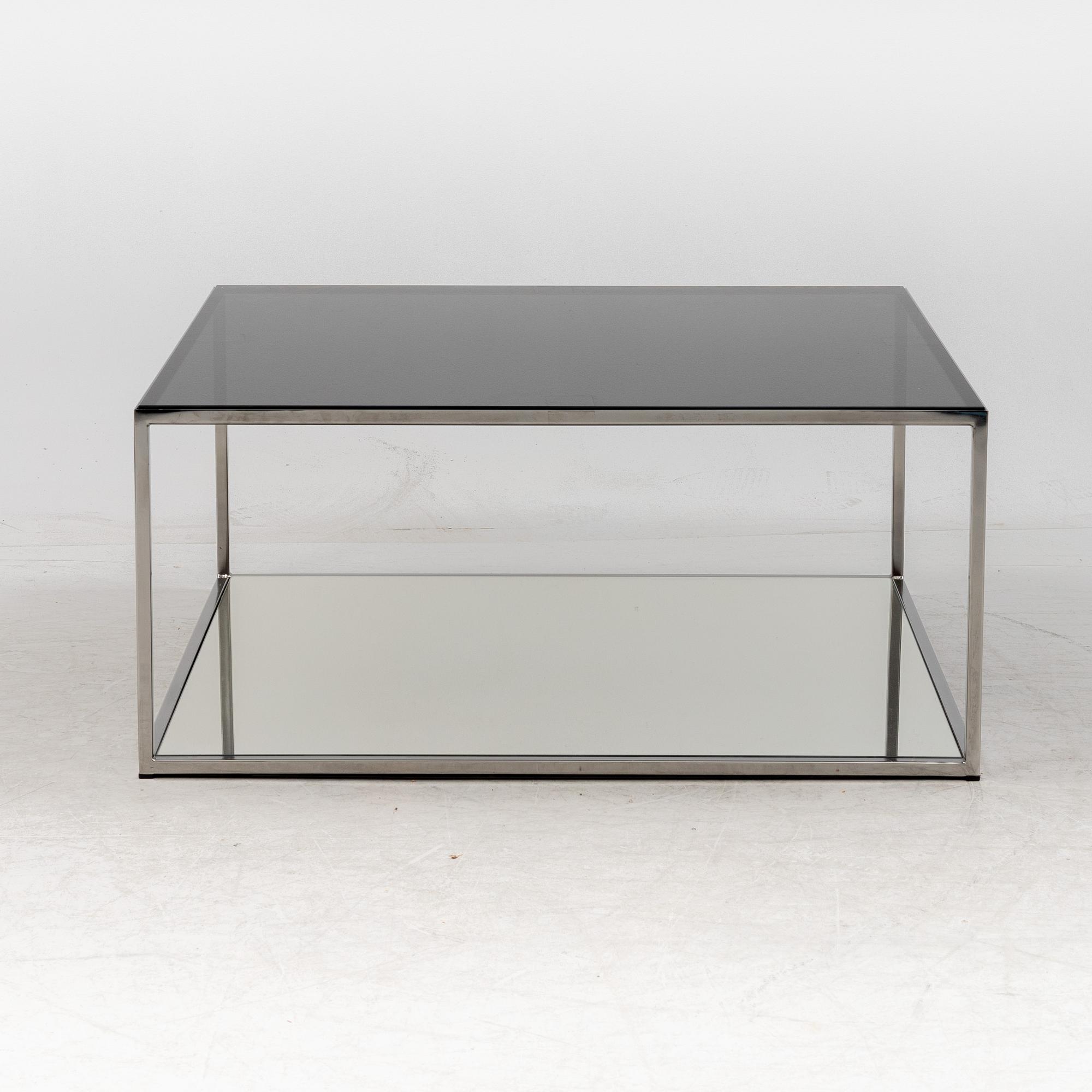 Claesson Koivisto Rune, a glass and chrome coffee table, 'Vertigo' Offecct, Sweden, 2005.
