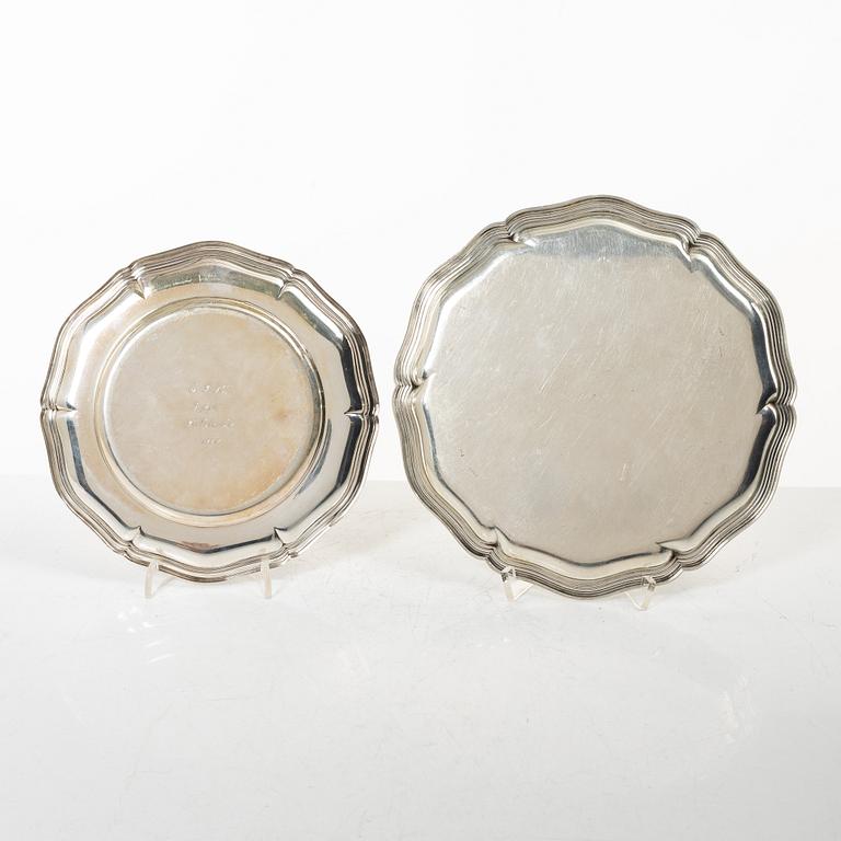 Two silver dishes and a bowl, silver, including with mark of A Michelsen, Denmark 1929.