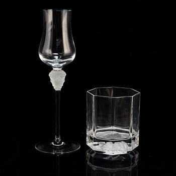 ROSENTAHL, glasservisdelar,  11 + 4st, "Medusa", Versace för Rosenthal.