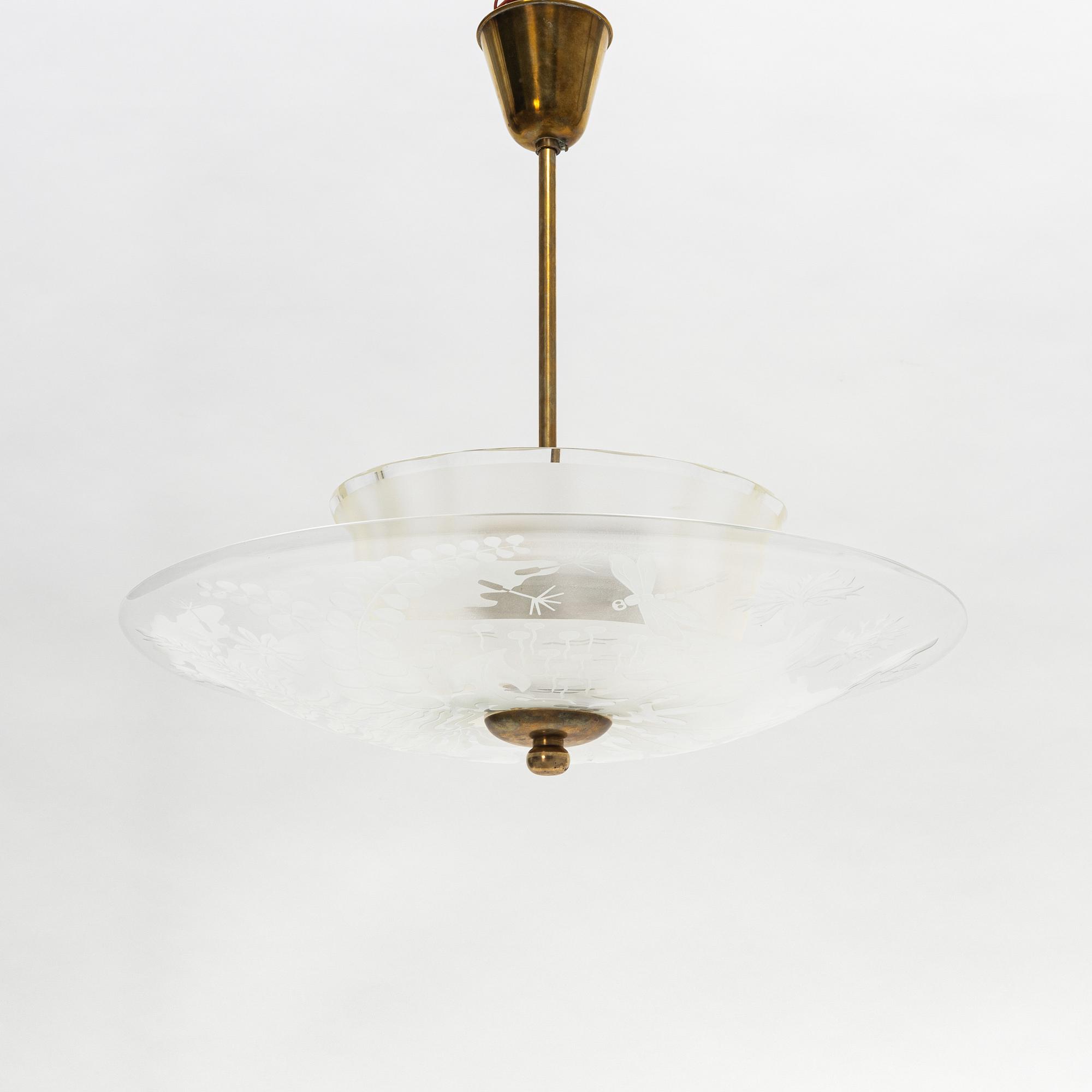 Glössner & Co., taklampa, Swedish Modern, 1940-tal, signerad.