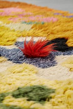 Pierre Olofsson, A carpet, "Havsbotten", knotted pile in relief, ca 201 x 159 cm. Designed by the Swedish painter Pierre Olofsson.