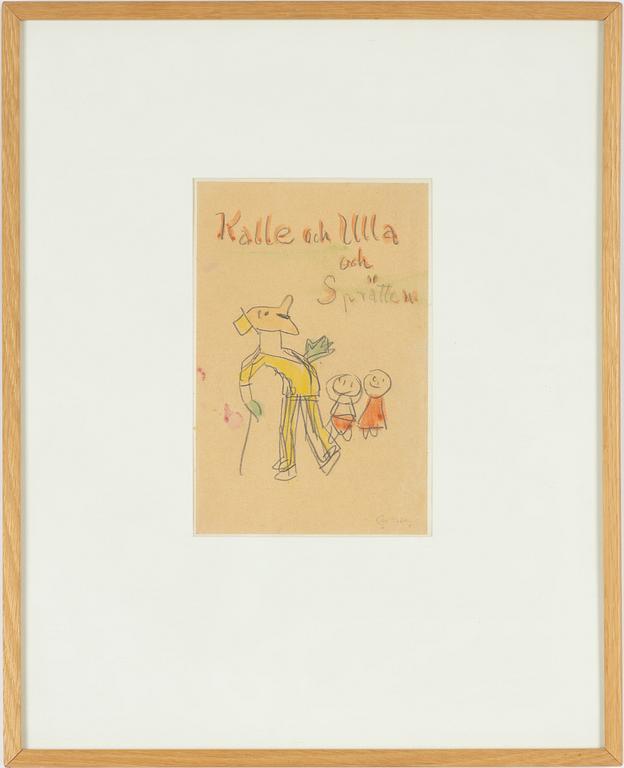 Carl Kylberg, omslag till  "Kalle och Ulla och Sprätten".