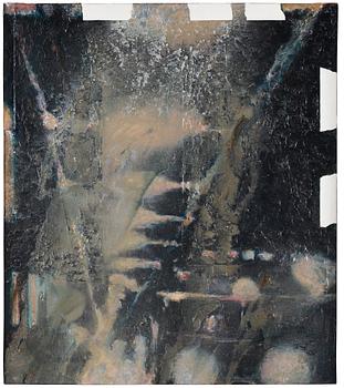 MAX MIKAEL BOOK, mixed media on canvas, signed MM Book verso and dated 1989.