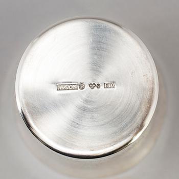 A Swedish 20th century set of 7 sterling beakers mark of Alton Falköping 1978, total weight ca 1192 gr.