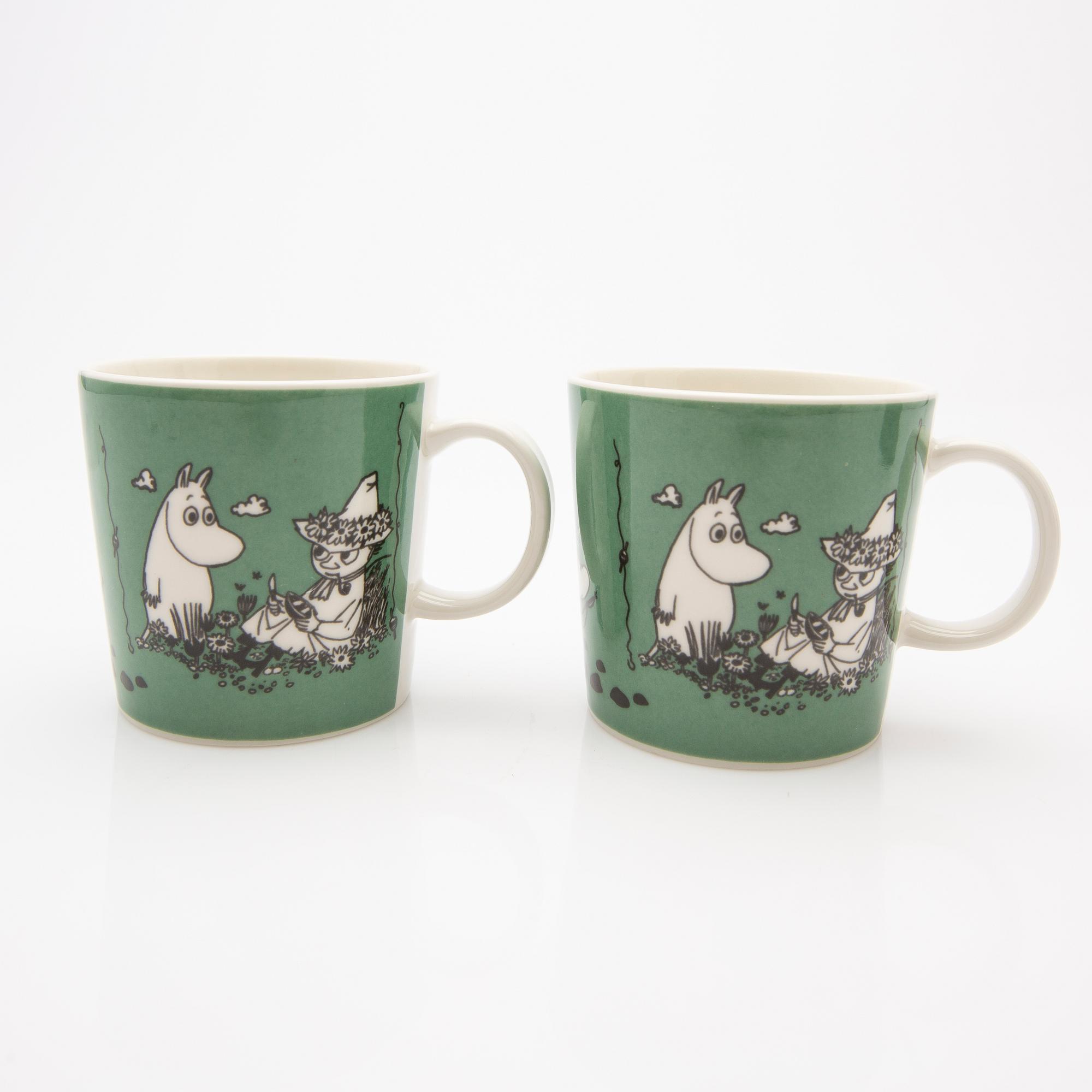 Moomin mugs, a pair, porcelain, Arabia, Finland 1991-96.